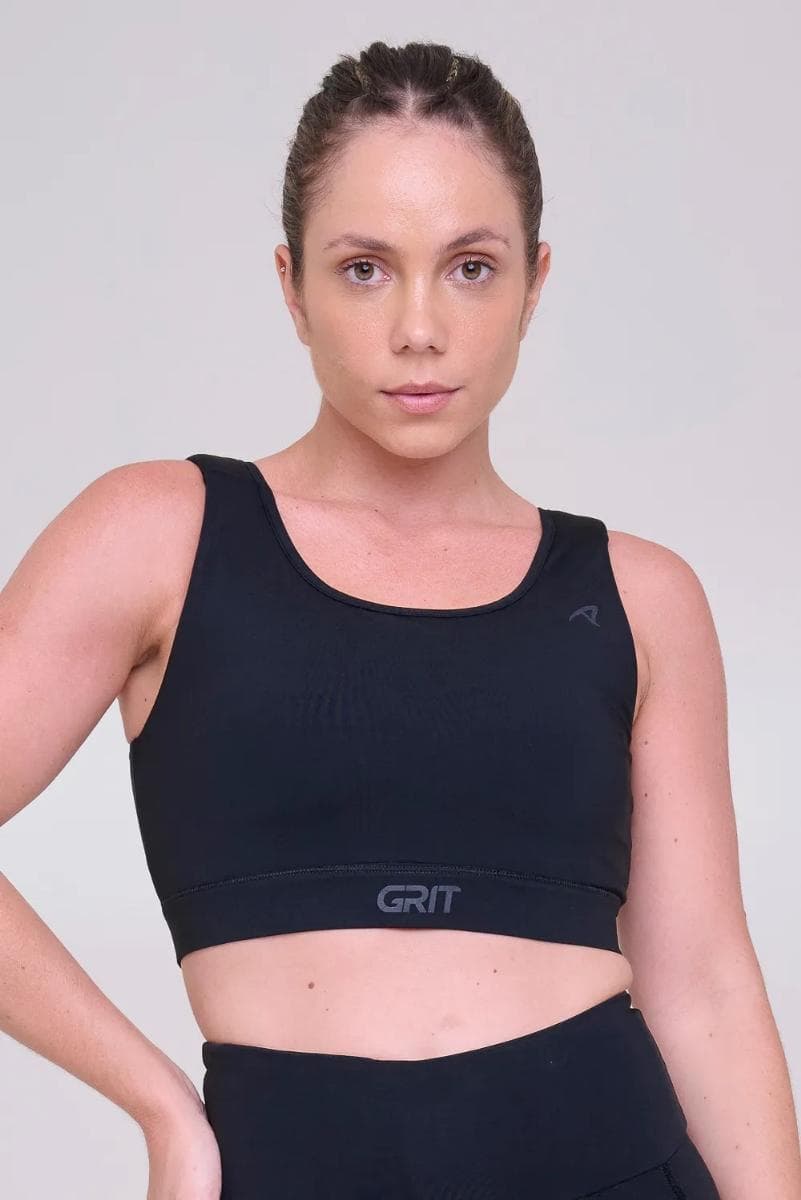 TOP AUTHEN GRIT BOSSA RETO C/BOLSO AJUSTÁVEL FEMININO REF:PJAUFTPGBG — PRETO