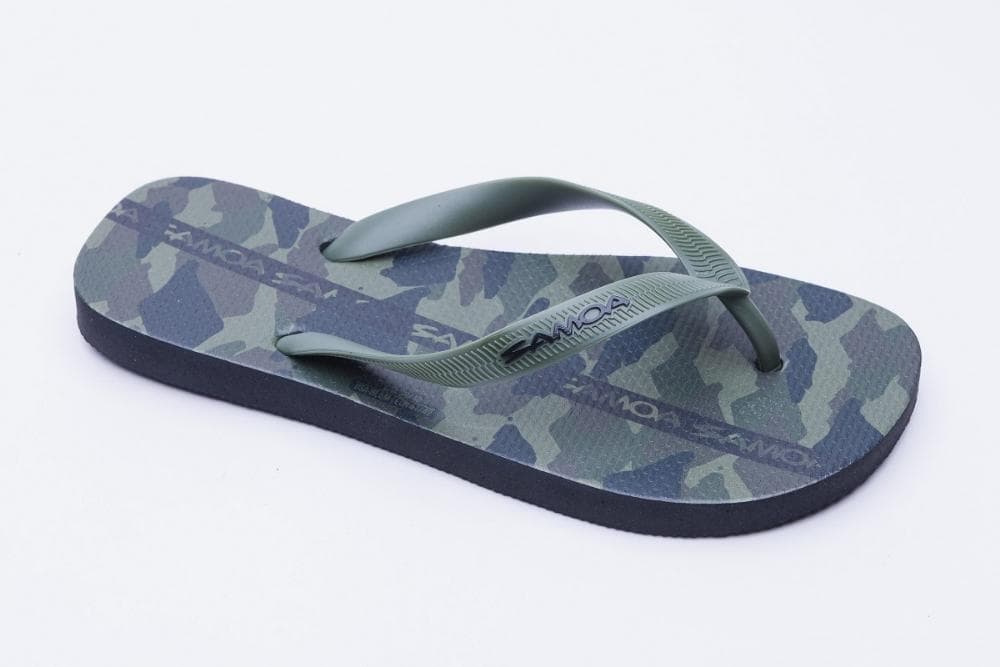 CHINELO SAMOA FLIP FLOP MASC REF:SMFM0009 — PRETO-VERDE