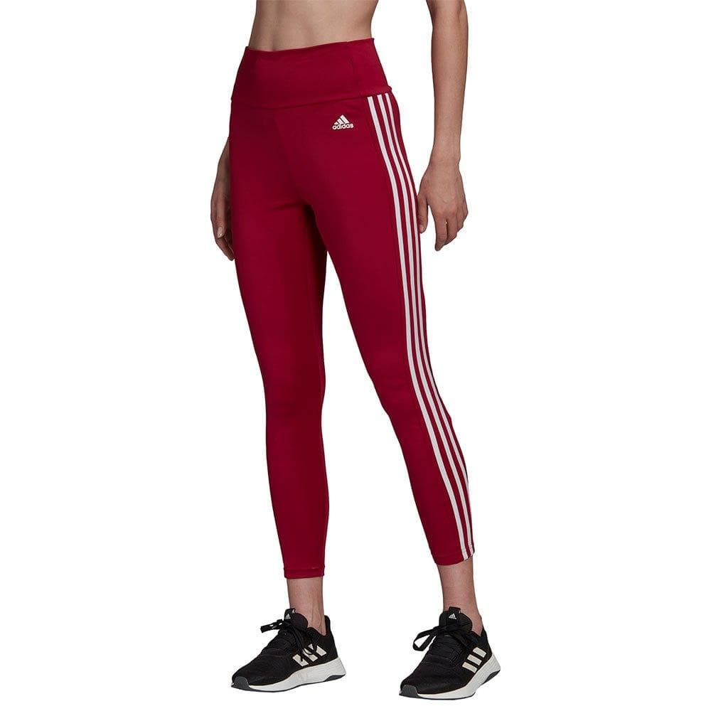 LEGGING FEMININA ADIDAS ESSENTIALS 3 LISTRAS REF:HD6837 — VERMELHO