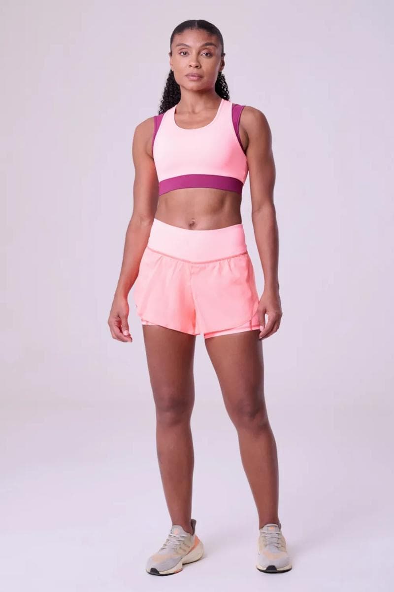 SHORTS AUTHEN COM BERMUDA SIGNATURE SAMBA 2 EM 1 FEMININO REF:51AUFSETCE — CORAL FLUOR
