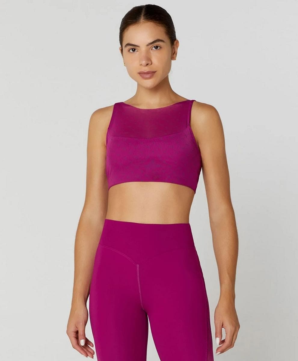 TOP ALTO GIRO SOBREPOSIÇÃO TULE FEMININO REF:2412514 — ROXO
