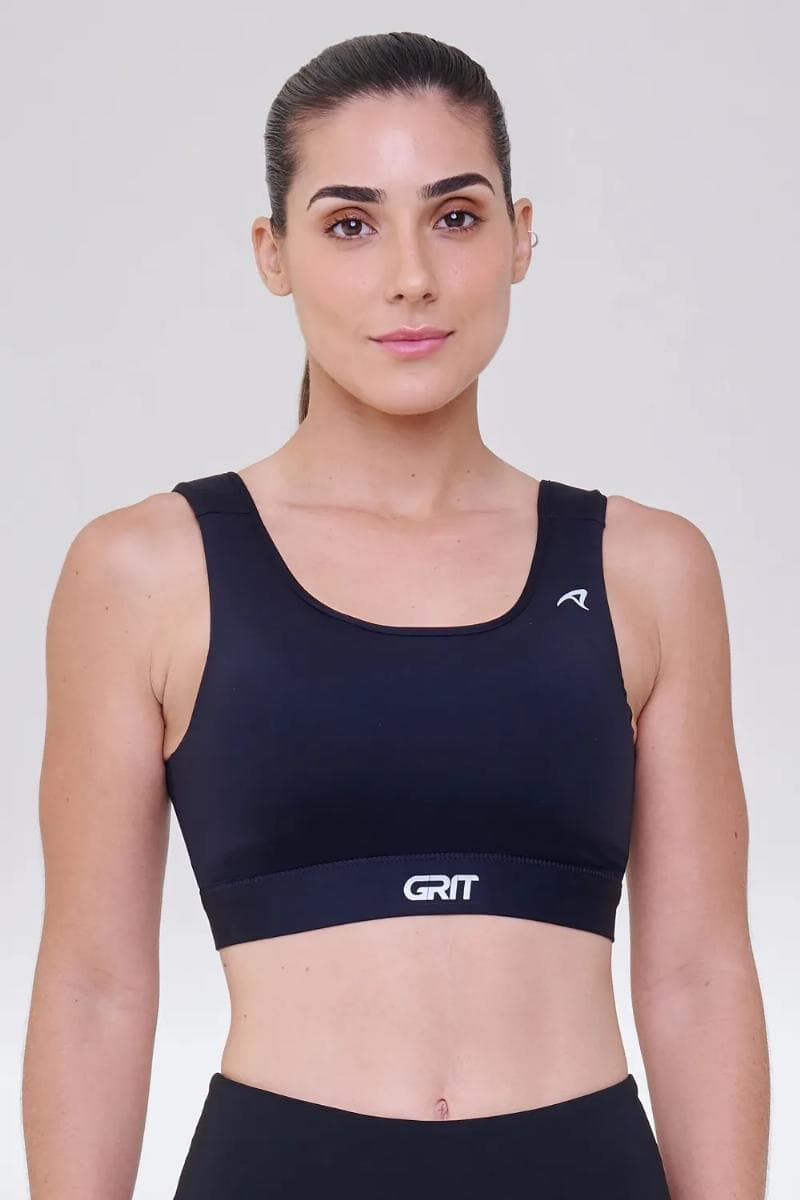 TOP AUTHEN GRIT RETO COM BOLSO AJUSTAVEL FEMININO REF:PJAUFTPG — PRETO