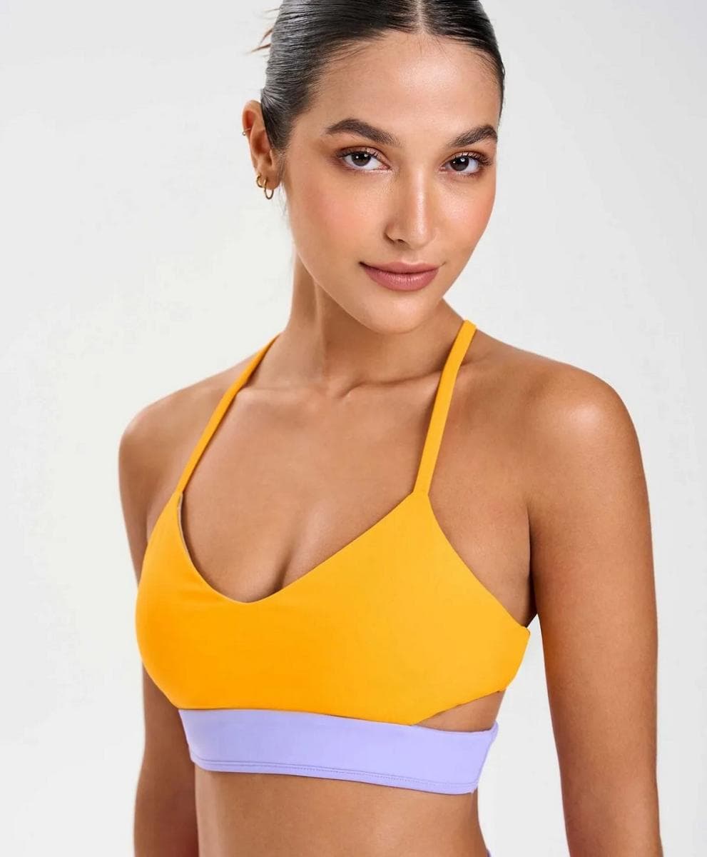 TOP ALTO GIRO ALCINHA VAZADO LAT. FEMININO REF:2342501 — LARANJA