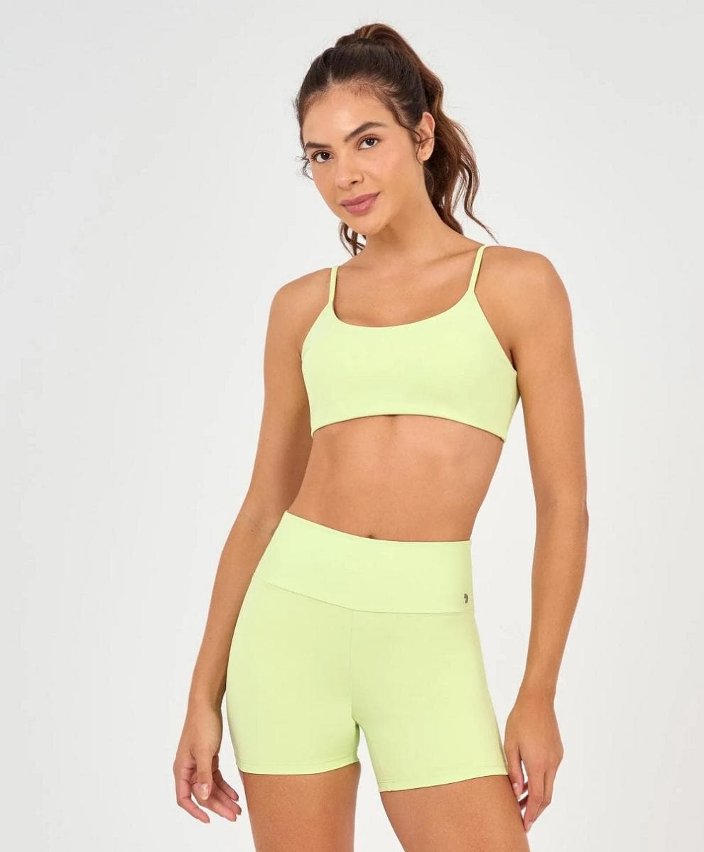 TOP ALTO GIRO ETERNO LISO COSTAS DECOTA FEMININO REF:2431501 — VERDE MENTA