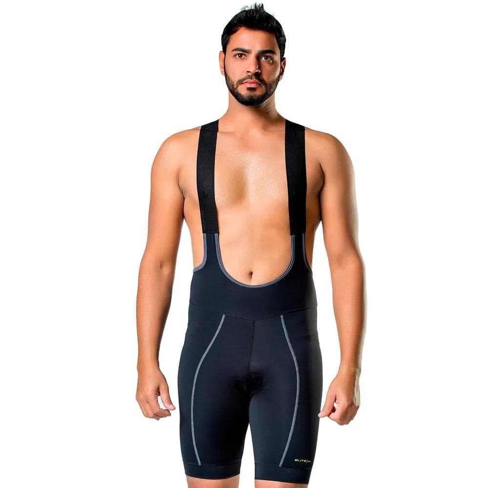 BRETELLE CICLISMO ELITE LE SAMYN PROTEÇÃO UV 50 MASCULINO REF:119995 — PRETO