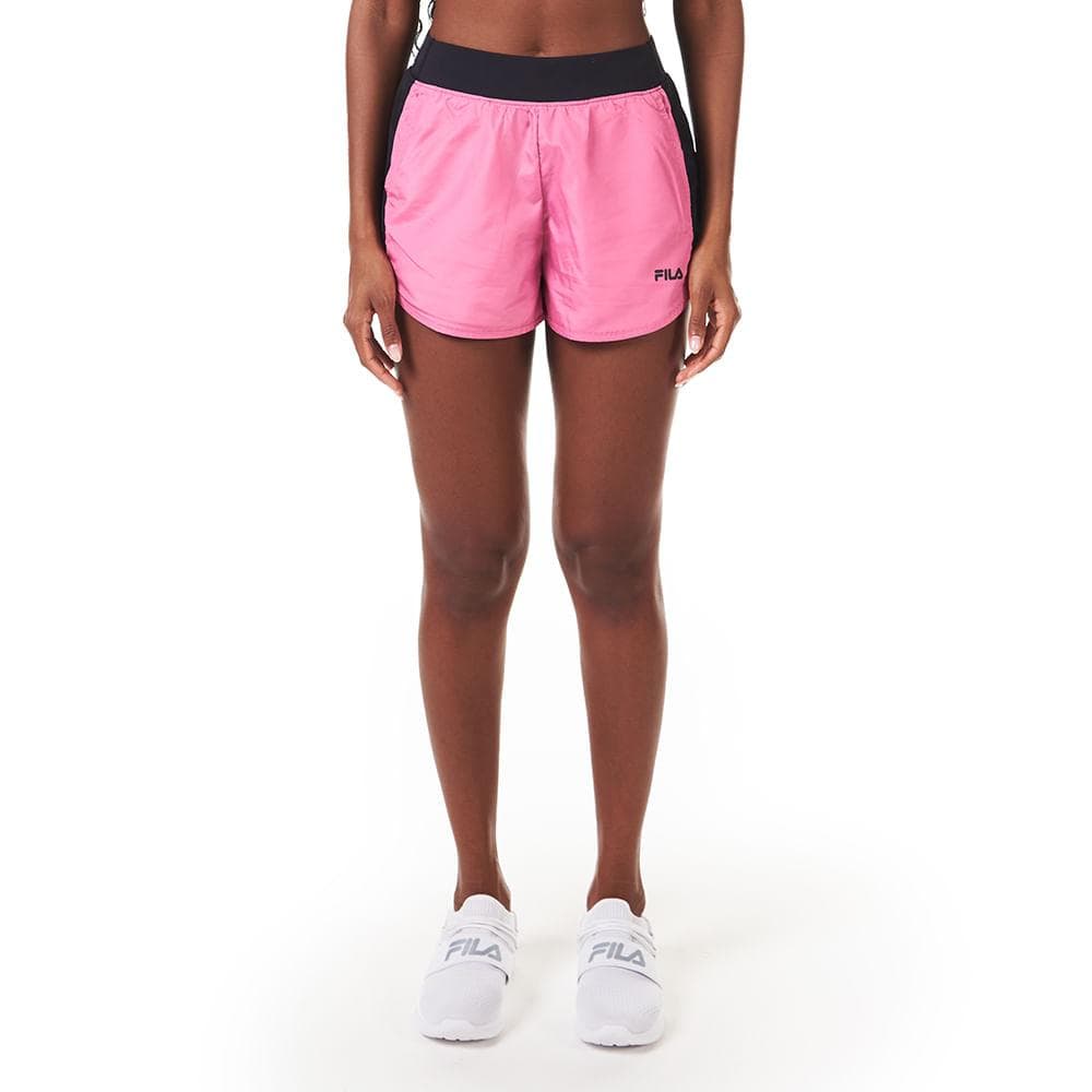 SHORTS FILA JOURNEY III FEMININO REF:F12AT015 — PRETO-ROSA