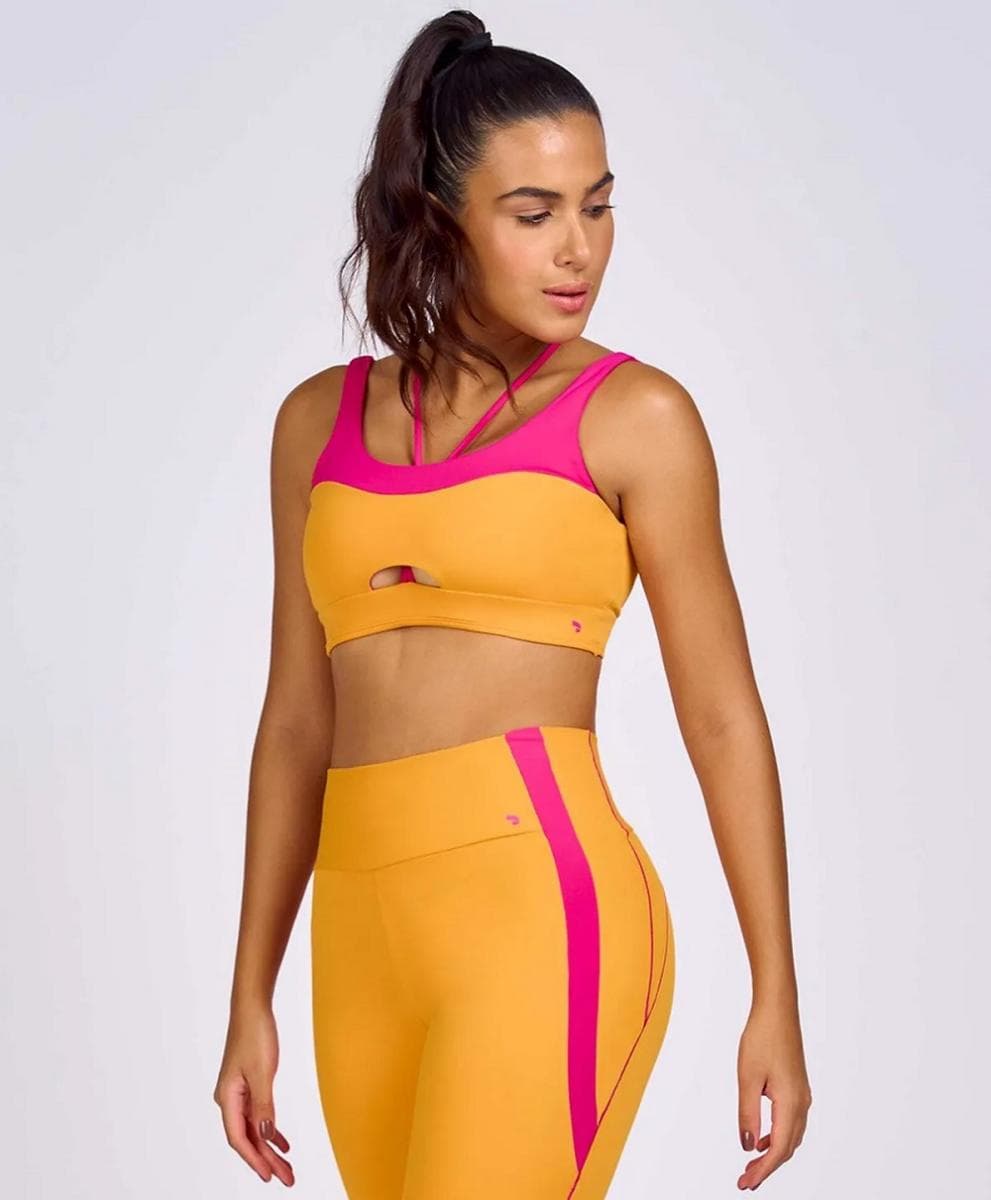 TOP ALTO GIRO HYPER ABERTURA FRENTE E TIRAS FEMININO REF:2331513 — LARANJA