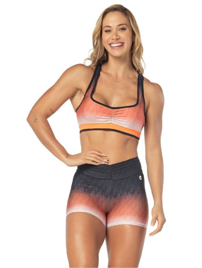 TOP VESTEM IRIS FEMININO REF:TOP868 — PRETO-LARANJA