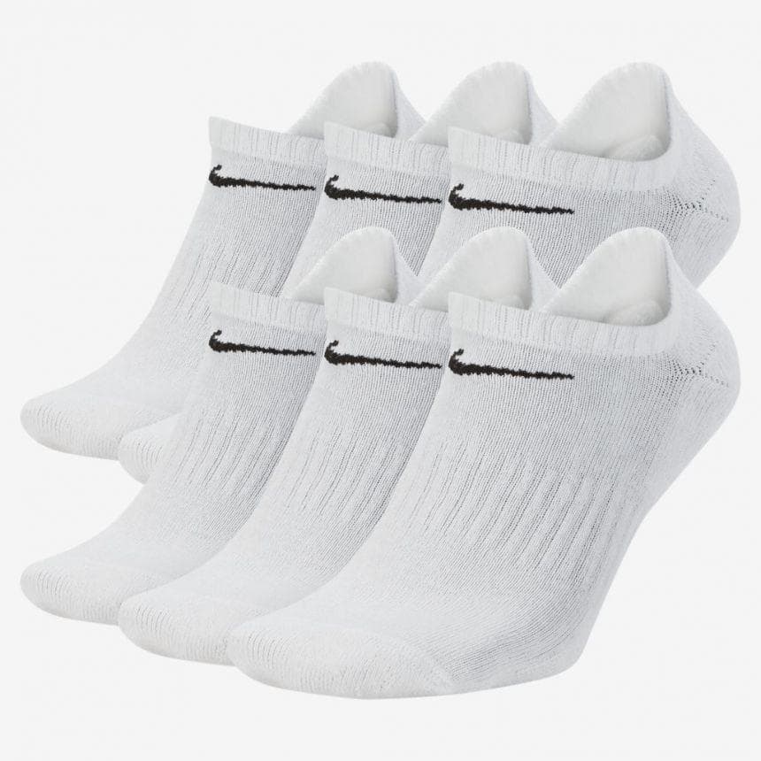 MEIA NIKE EVERYDAY CUSHIONED KIT COM 6 PARES REF:SX7675 — BRANCO