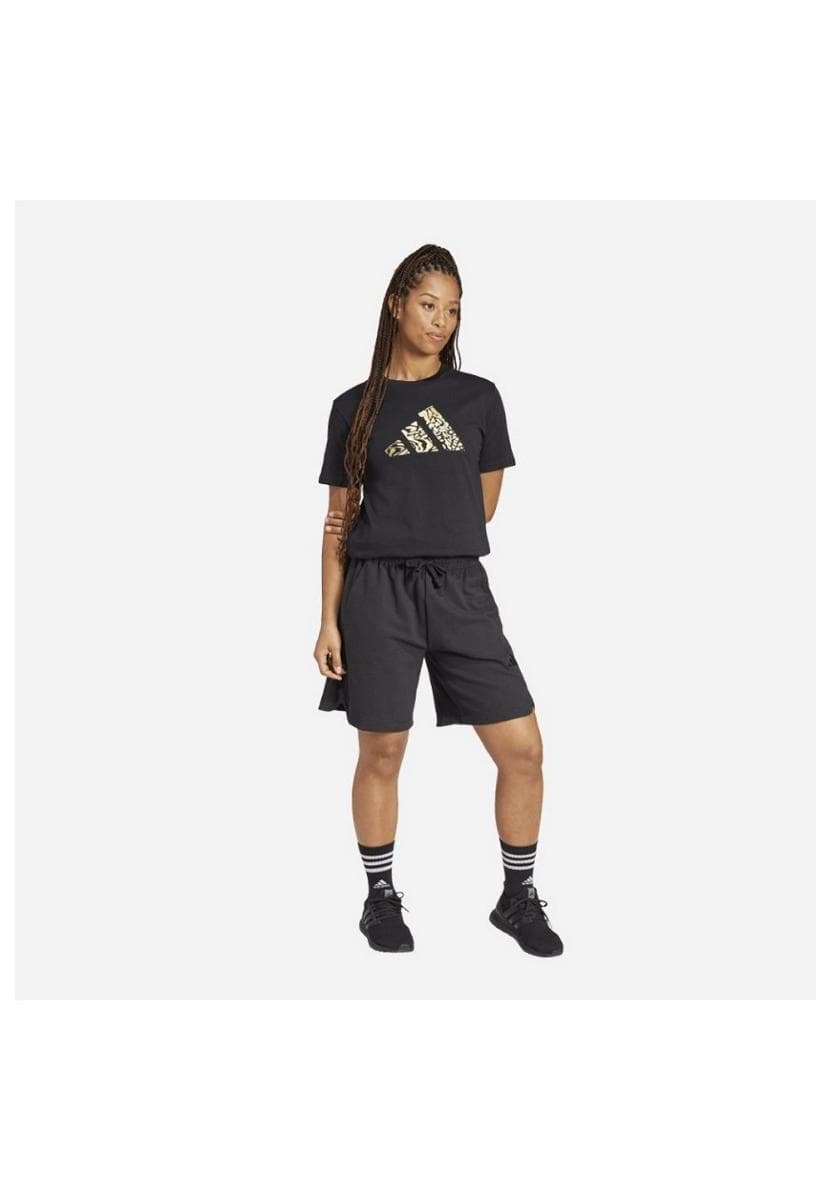 CAMISETA ADIDAS TECH METALLIC FEMININA REF:JJ4059 — PRETO