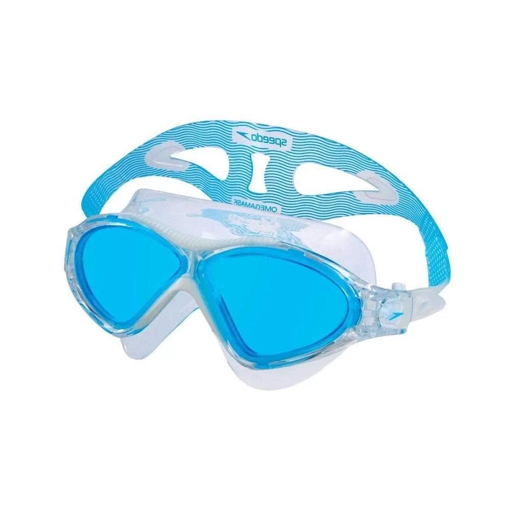 ÓCULOS DE NATAÇÃO OMEGA SWIM MASK SPEEDO REF:509161 — BRANCO-AZUL