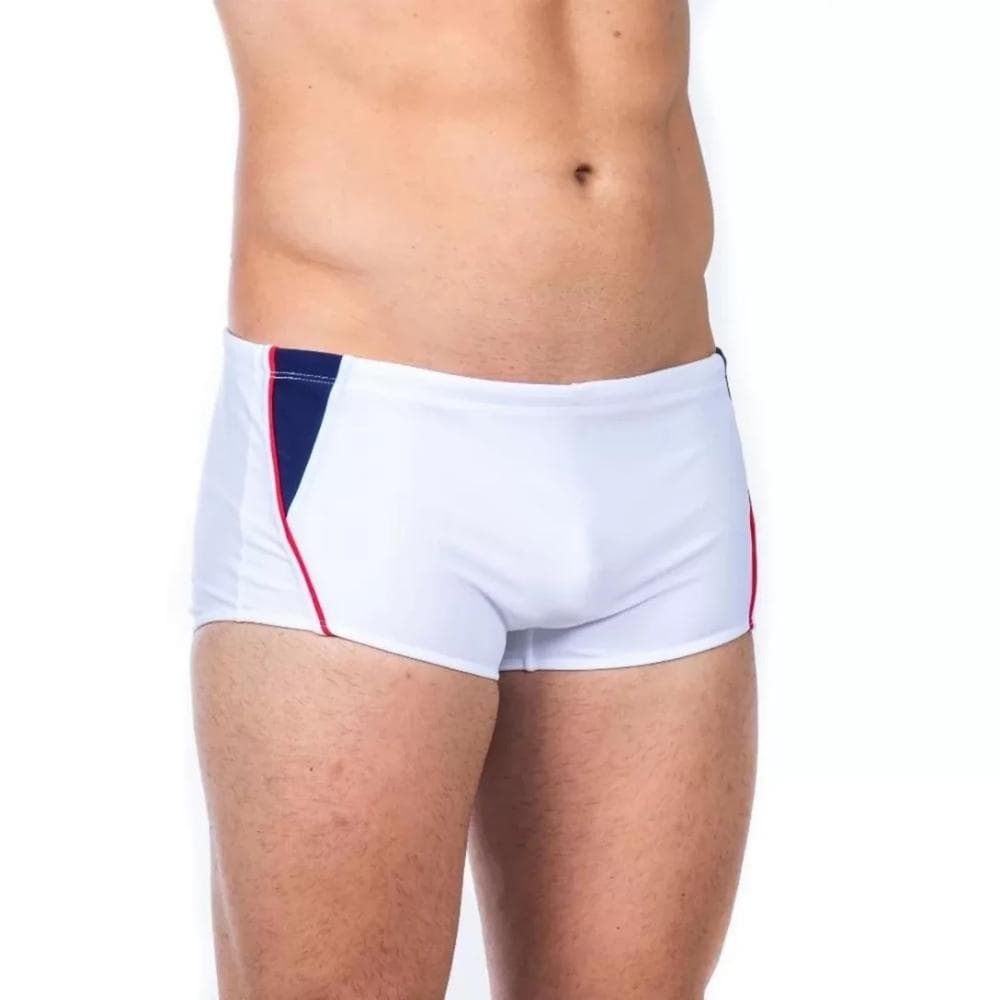SUNGA ELITE PROTEÇÃO UV 50 MASCULINA REF:129119 — BRANCO-MARINHO