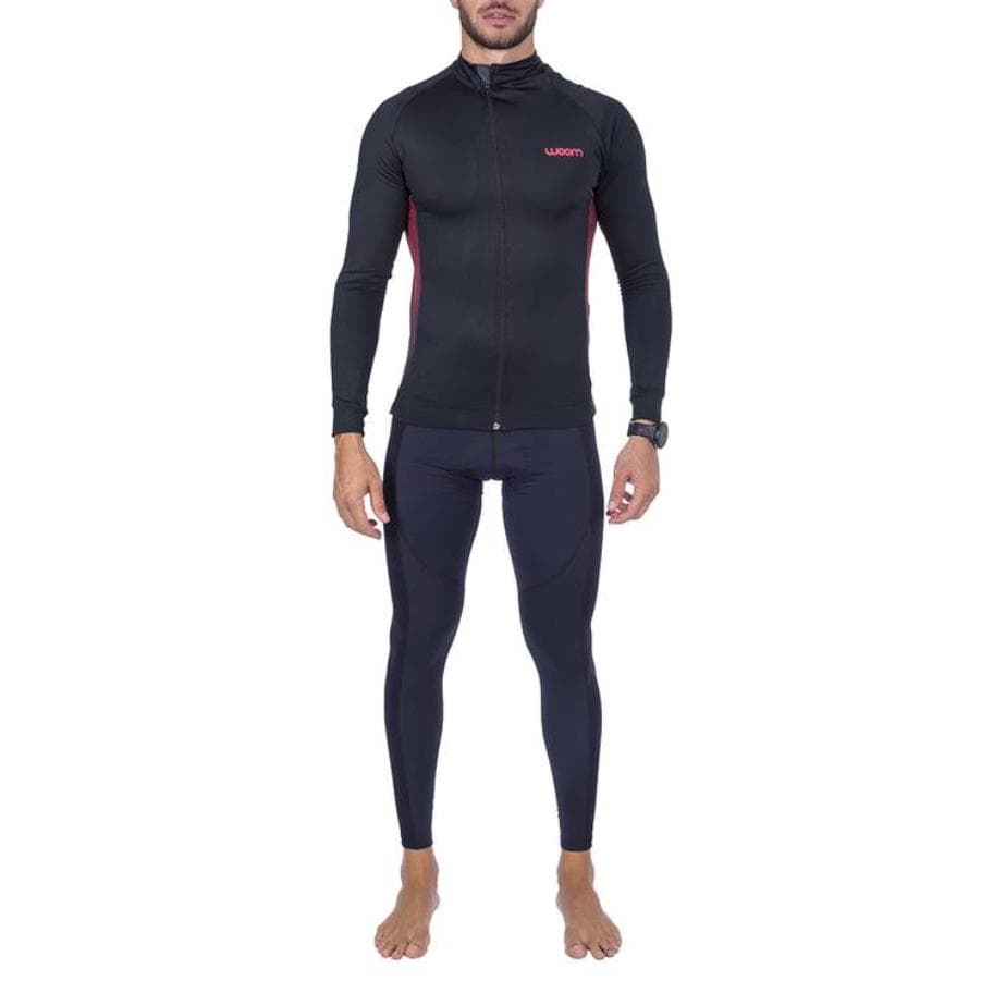 JAQUETA MASCULINA CICLISMO SUPREME WOOM REF:40113M — PRETO-VERMELHO