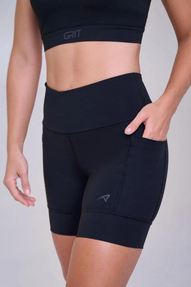 BERMUDA AUTHEN GRIT BOSSA 15CM FEMININA REF:908769 — PRETO