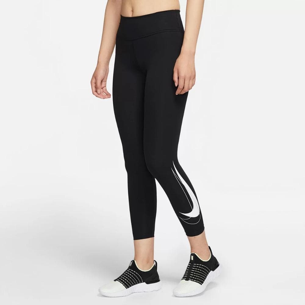 LEGGING NIKE SWOSH RUN 7/8 CINTURA ALTA FEMININA REF:DD6835 — PRETO
