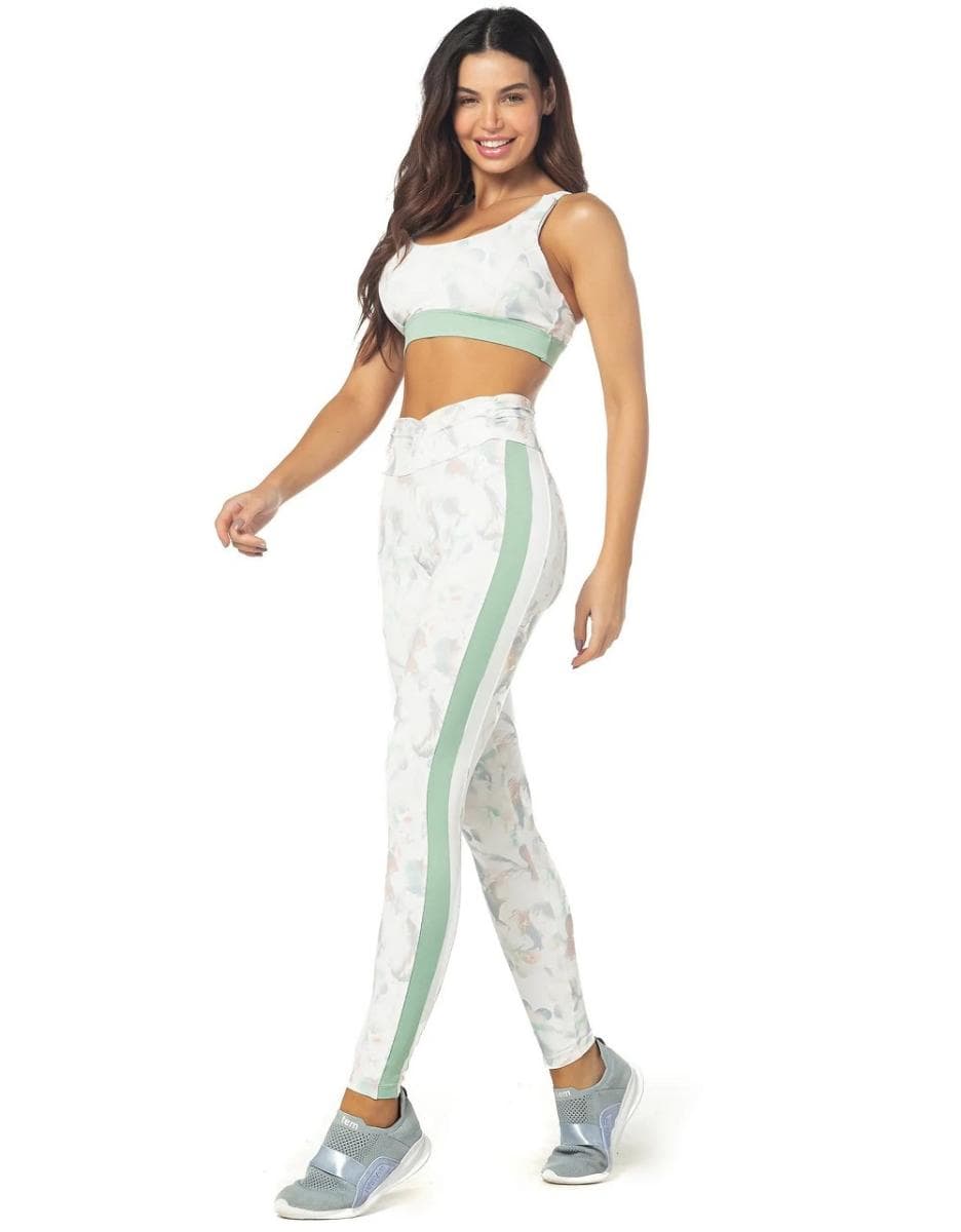 LEGGING VESTEM JOYCE FEMININA REF:FS1234 — BRANCO-VERDE ETERO
