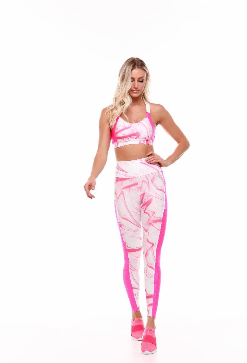 LEGGING FUSO LIBERTY MARMORIZADO VESTEM REF:FS1062.001 — PINK NEON