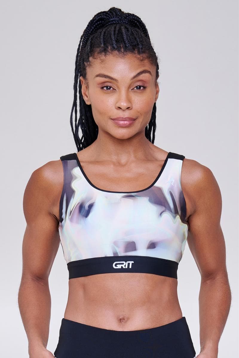 TOP AUTHEN GRIT BOSSA RETO C/ BOLSO AJUST FEMININO REF:AUFTPGRG — PRETO-ESTAMPA GLORIA