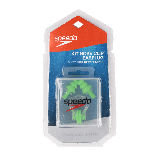KIT PRESILHA NASAL E PROTETOR DE OUVIDO EARPLUG SPEEDO REF:601302 — VERDE NEON