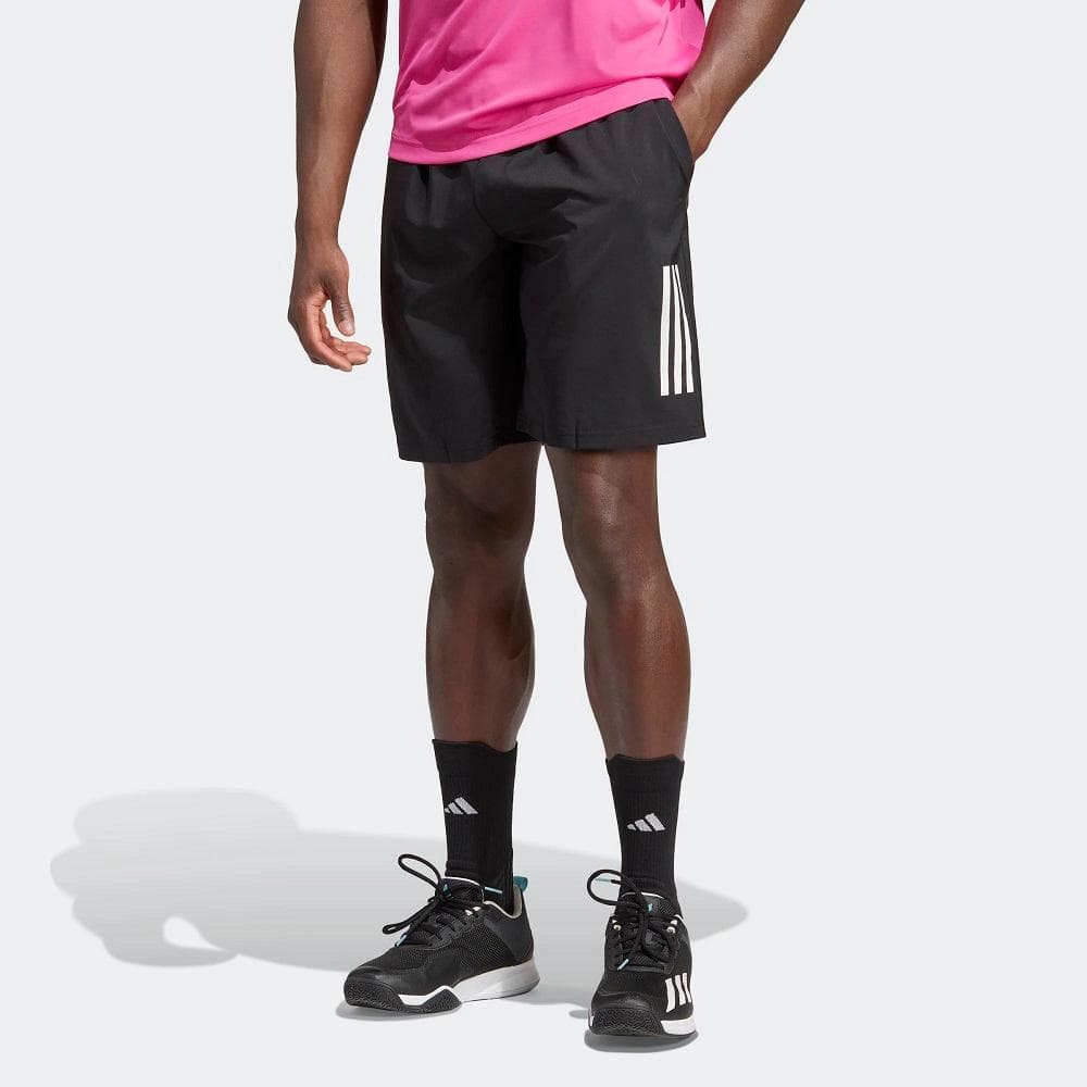 BERMUDA ADIDAS CLUB 3 LISTRAS MASCULINA REF:HS3251 — PRETO