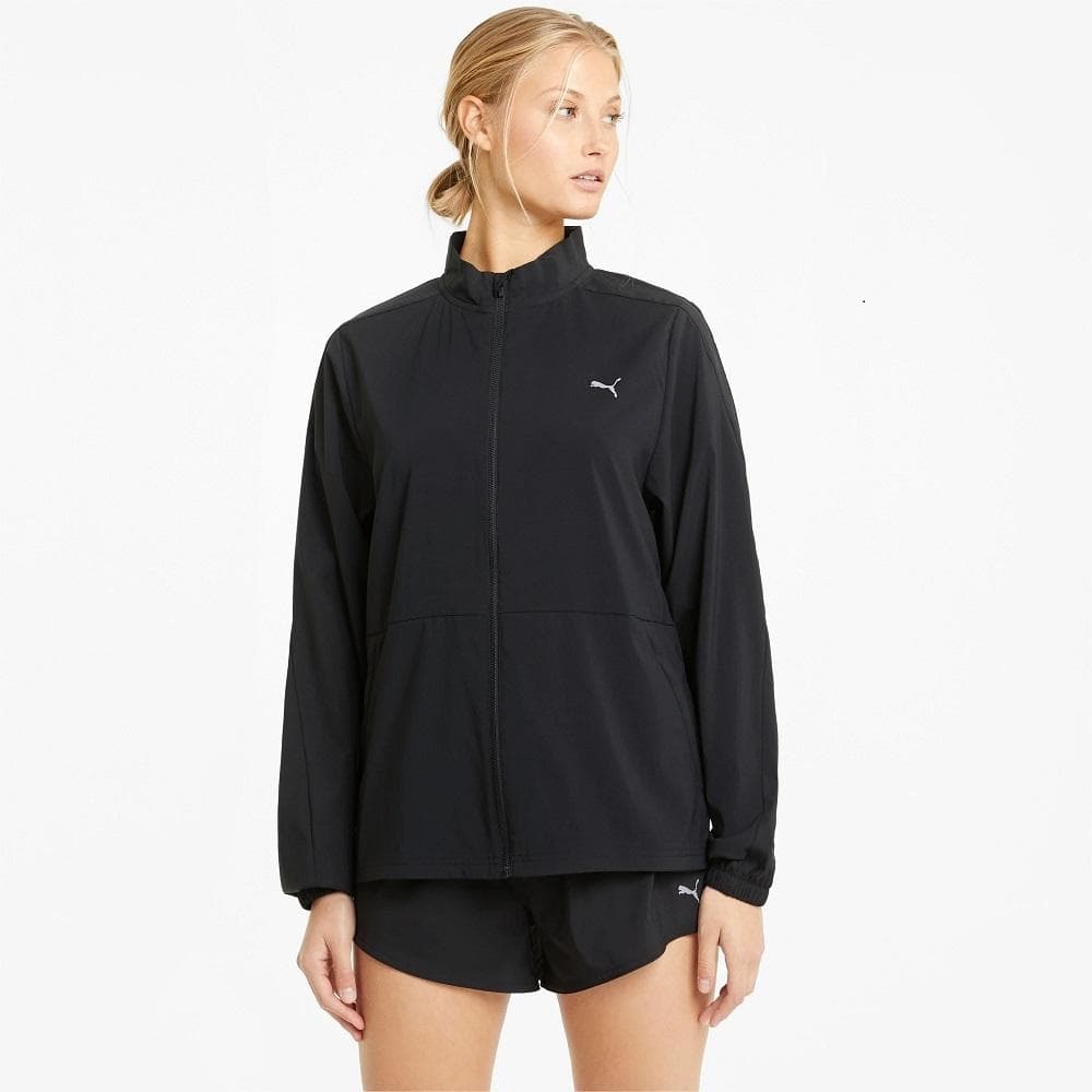 JAQUETA RUN FAVOURITE WOVEN FEMININA PUMA REF:520185 — PRETO